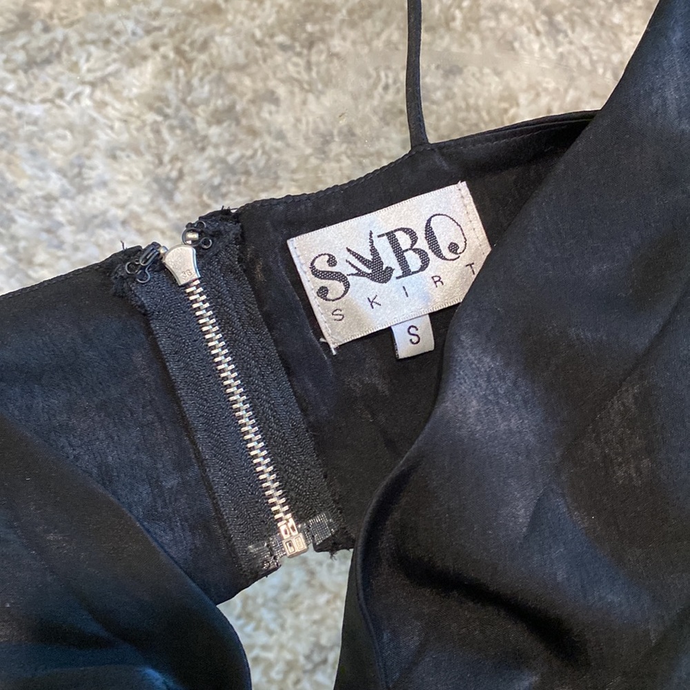 SABO SKIRT Small Silky Black Twist Front Romper - Picture 2 of 4